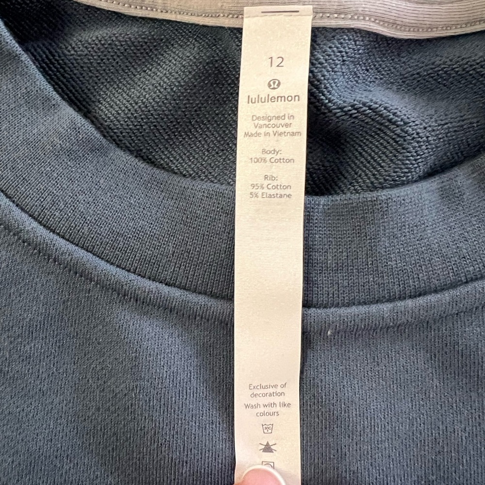 NWT Lululemon athleta perfectly oversized terry Steel Blue terry Sweatshirt 12 - Picture 4 of 8